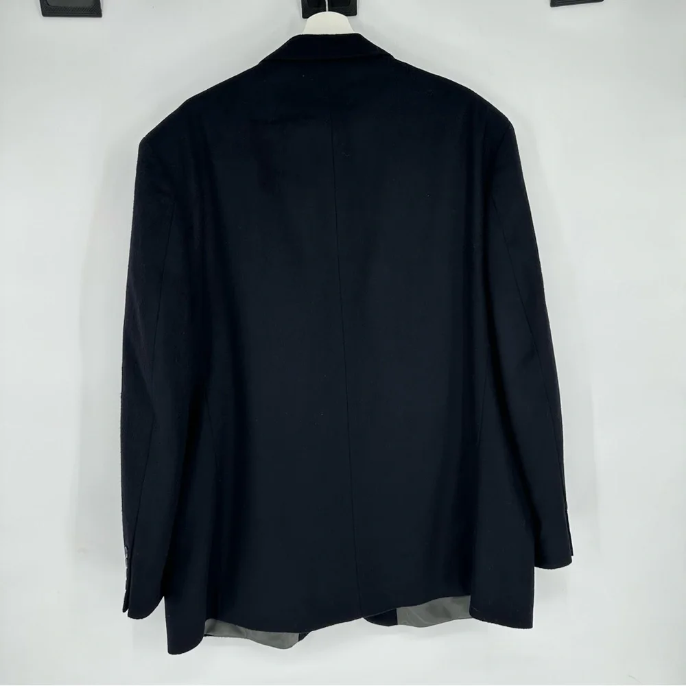 Oscar De La Renta Navy Blue Wool & Cashmere Blazer 48R